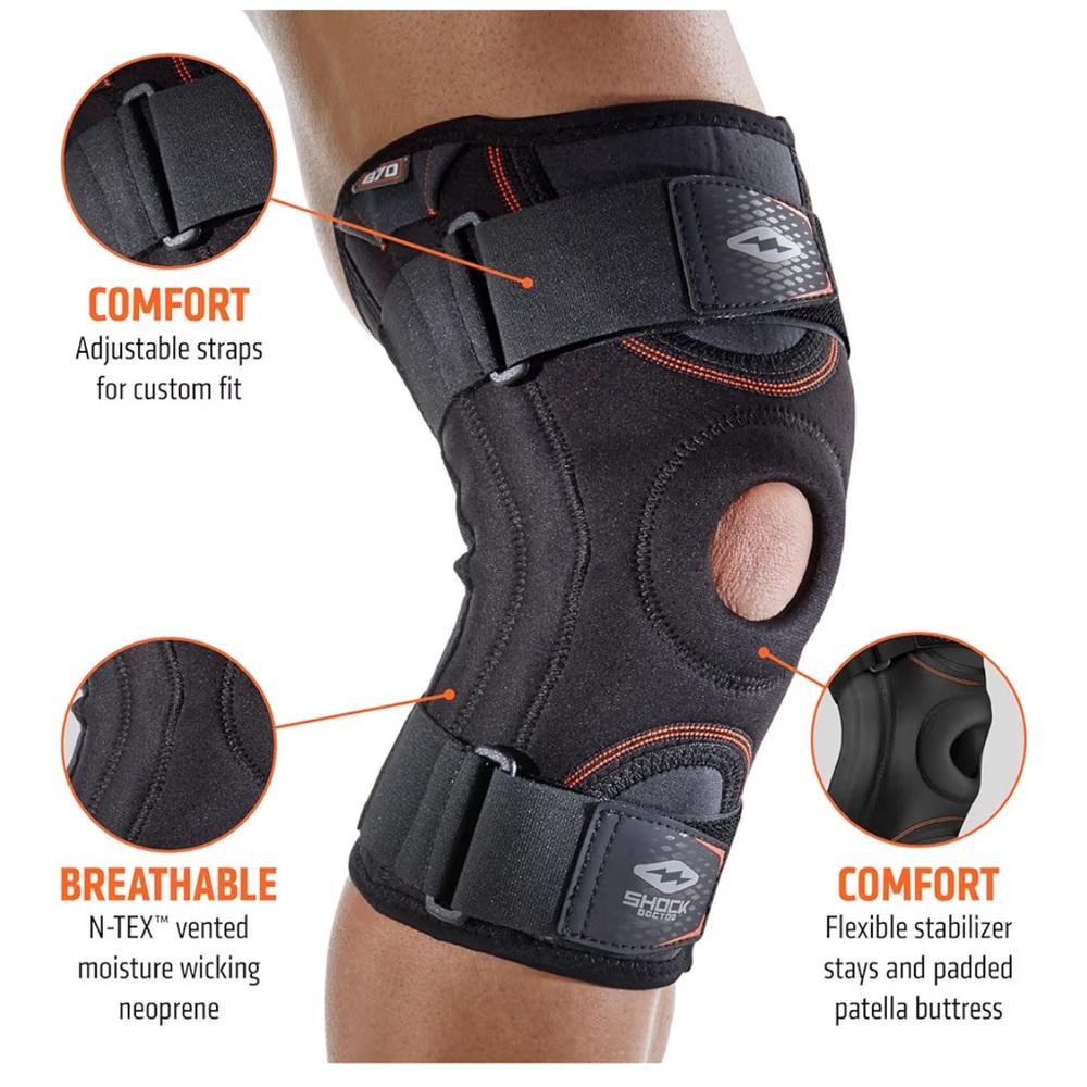 Shock Doctor Black Orange Arthritis Knee Brace 870 Wrap XL VELCRO